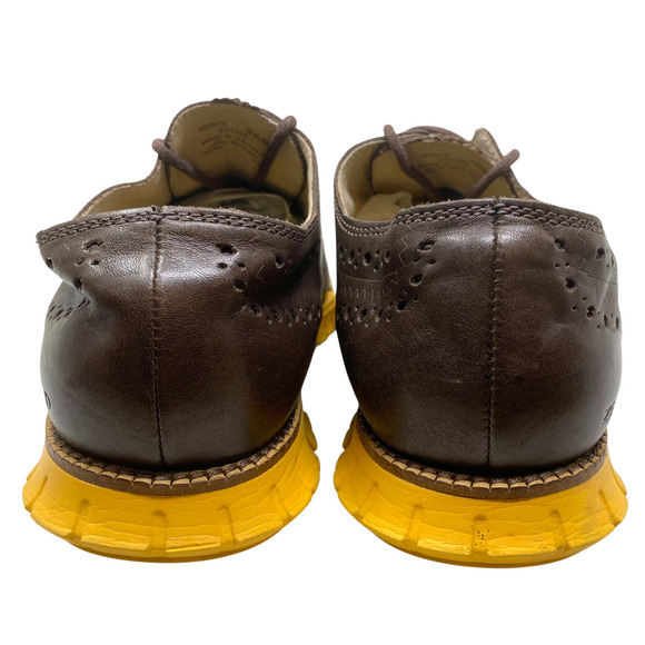 Cole Haan Zerogrand Brown Leather Wingtip Brogue Oxfords Sz 9.5 Shoes C31168 - Picture 11 of 12